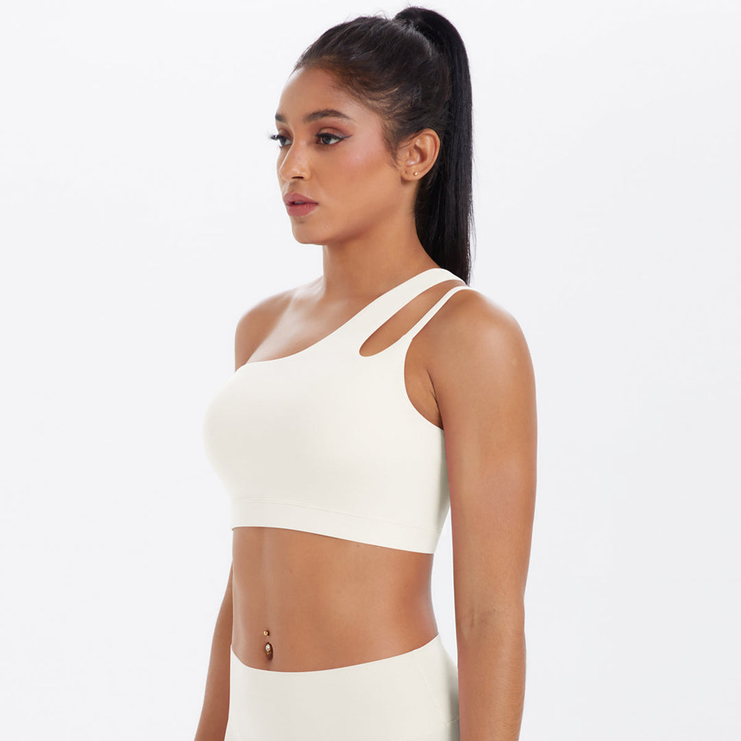 One-Shoulder Back-Cut Sports Bra
