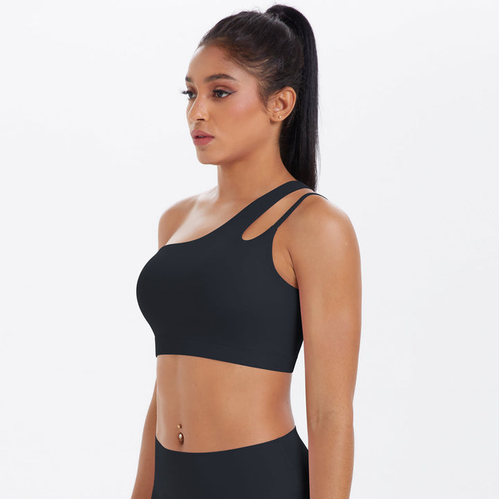 One-Shoulder Back-Cut Sports Bra