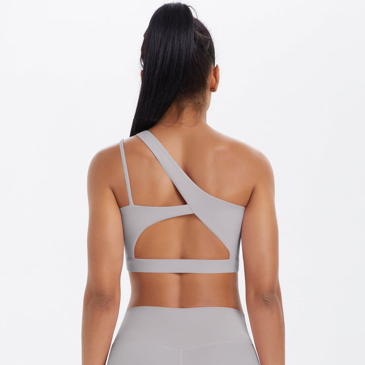One-Shoulder Back-Cut Sports Bra