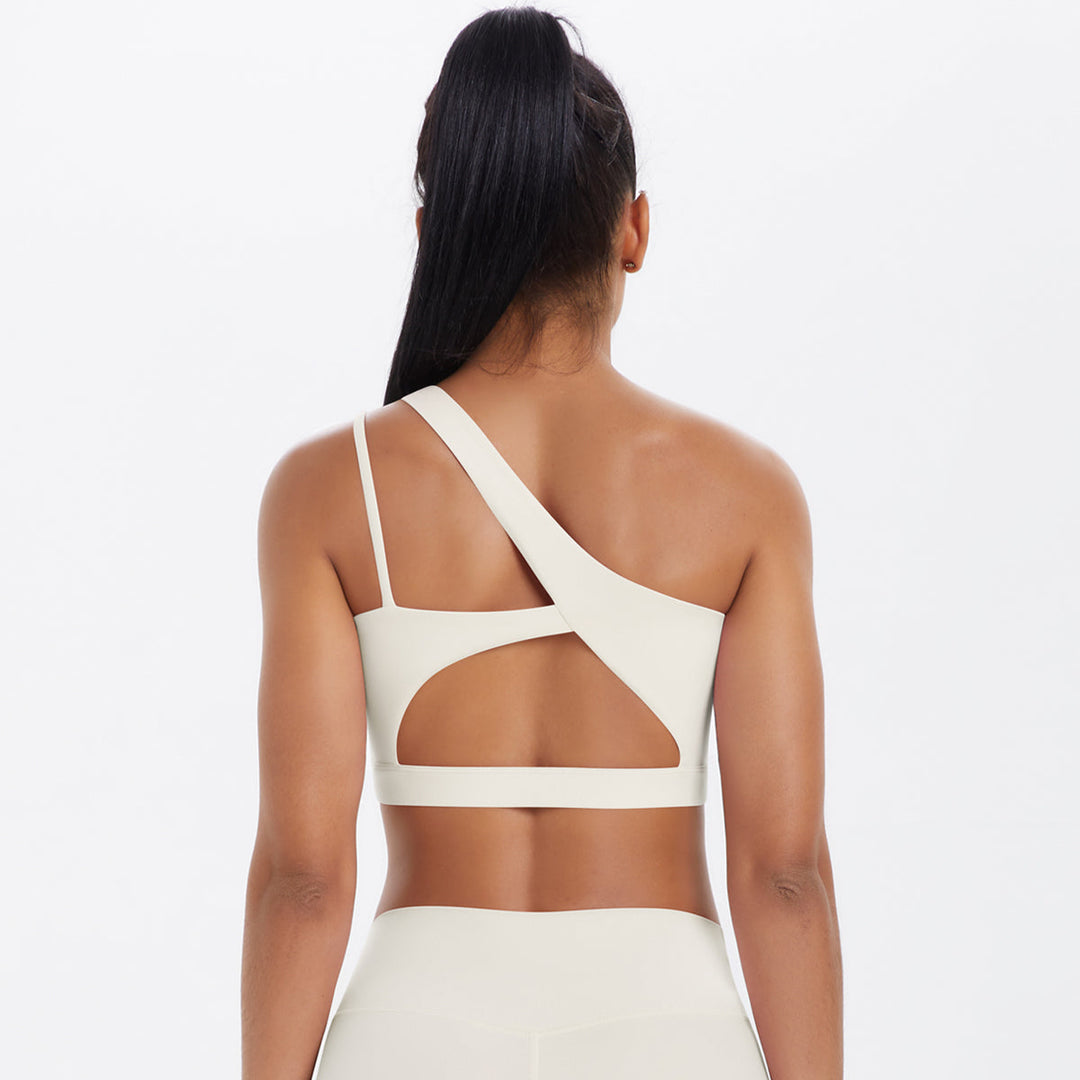 One-Shoulder Back-Cut Sports Bra