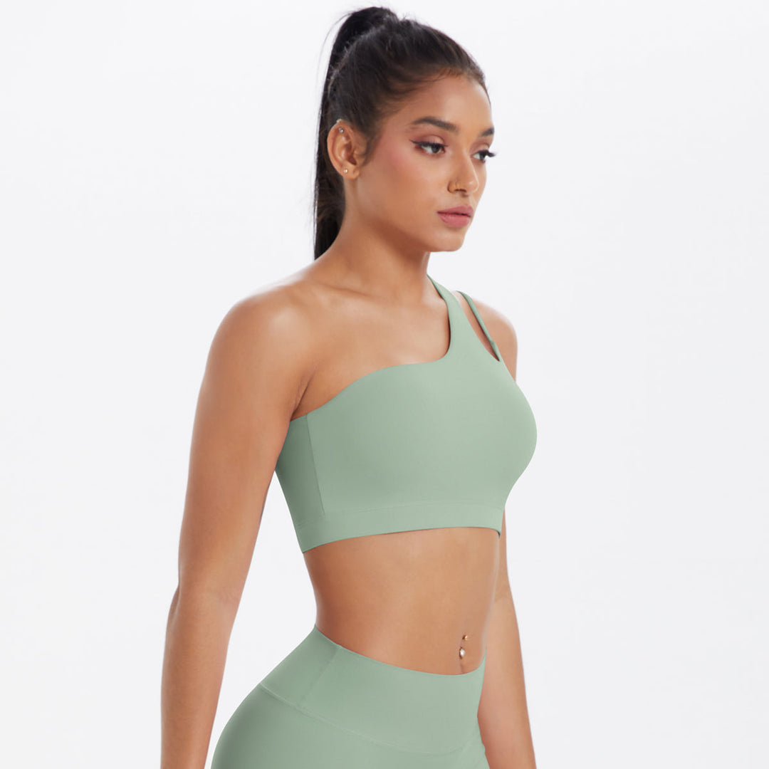 One-Shoulder Back-Cut Sports Bra
