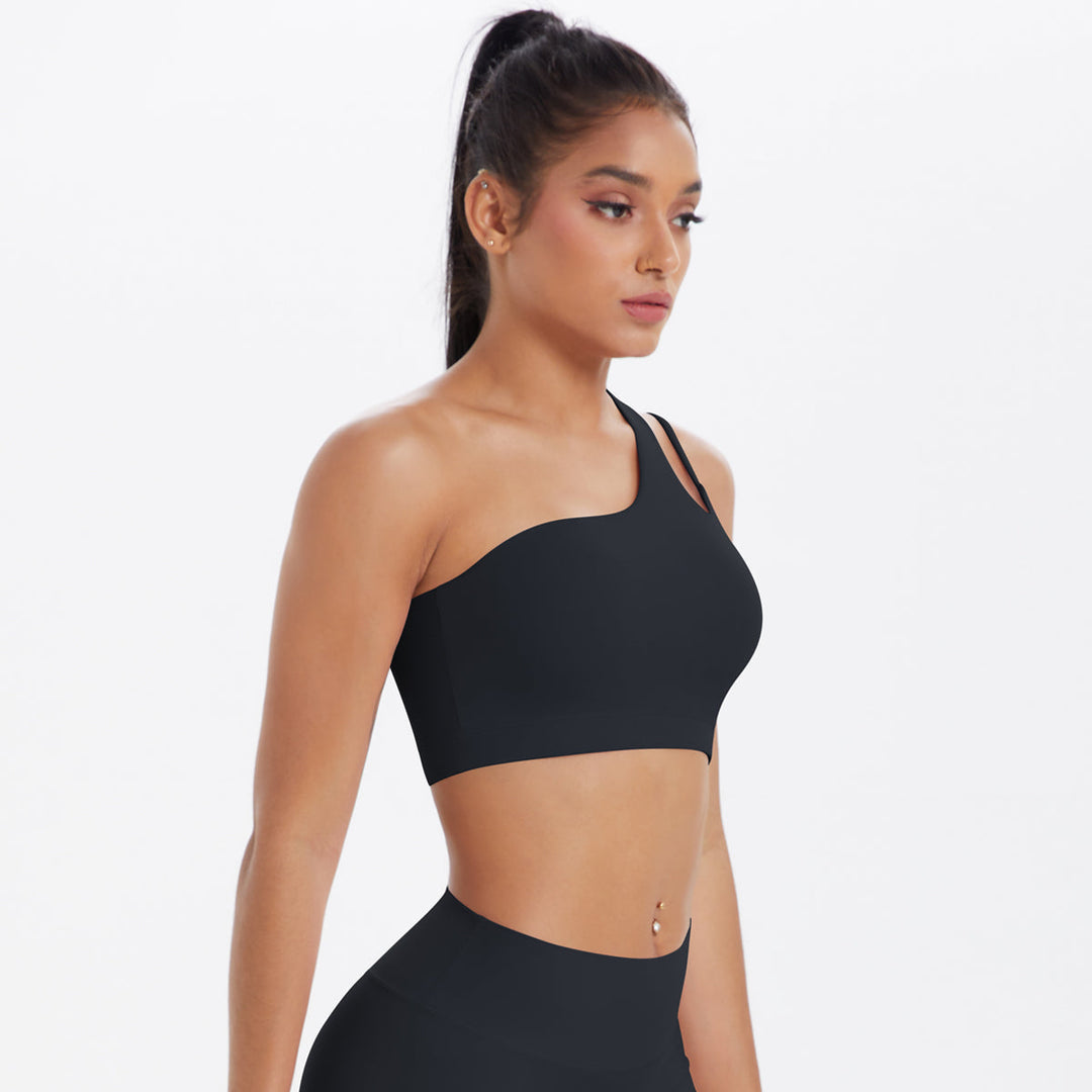 One-Shoulder Back-Cut Sports Bra