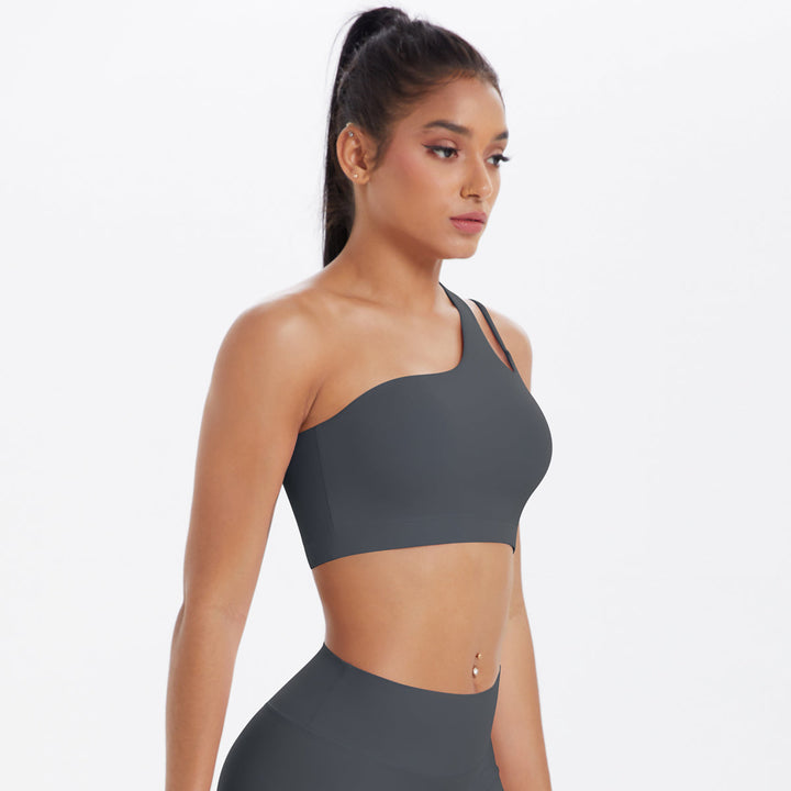 One-Shoulder Back-Cut Sports Bra