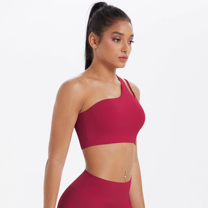 One-Shoulder Back-Cut Sports Bra