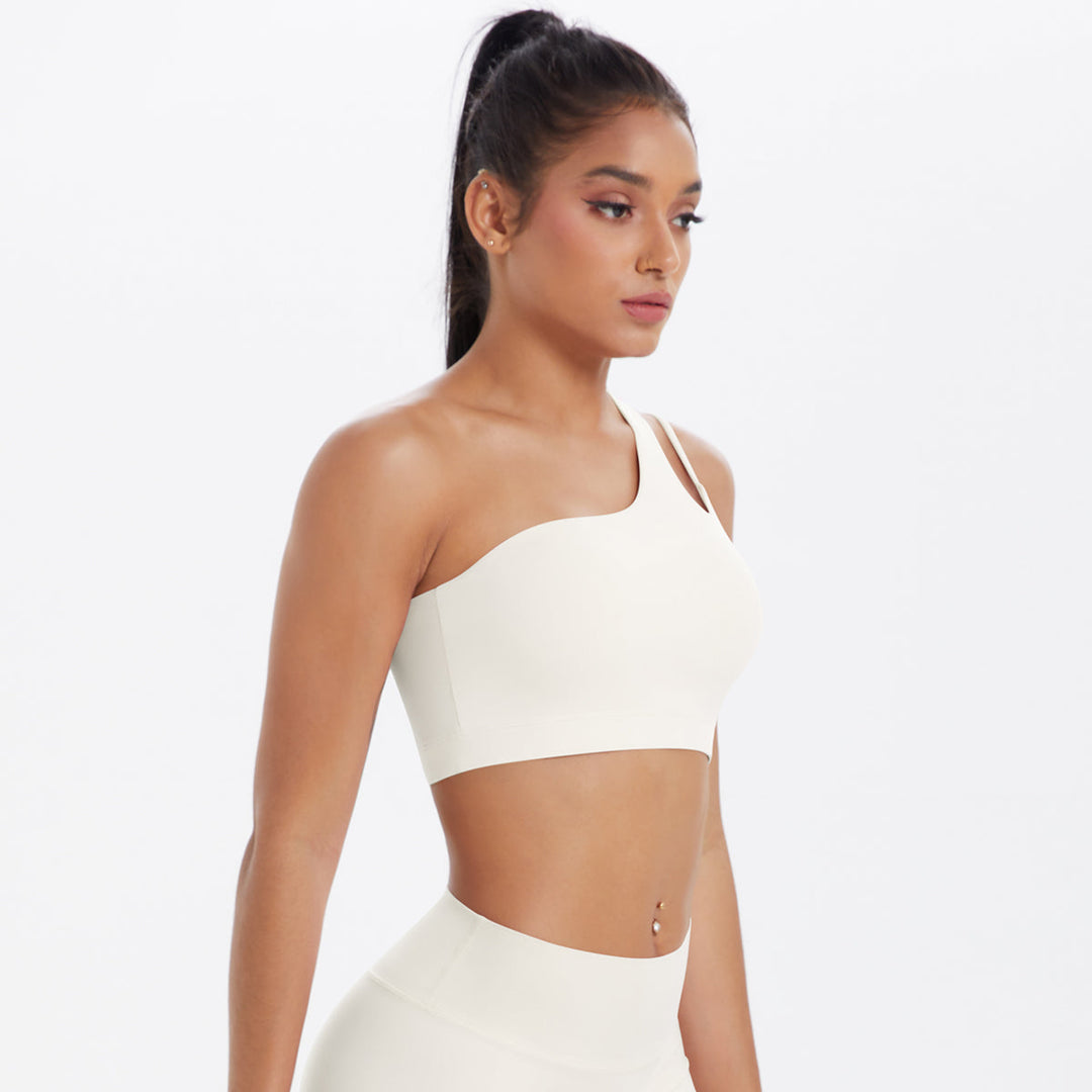 One-Shoulder Back-Cut Sports Bra