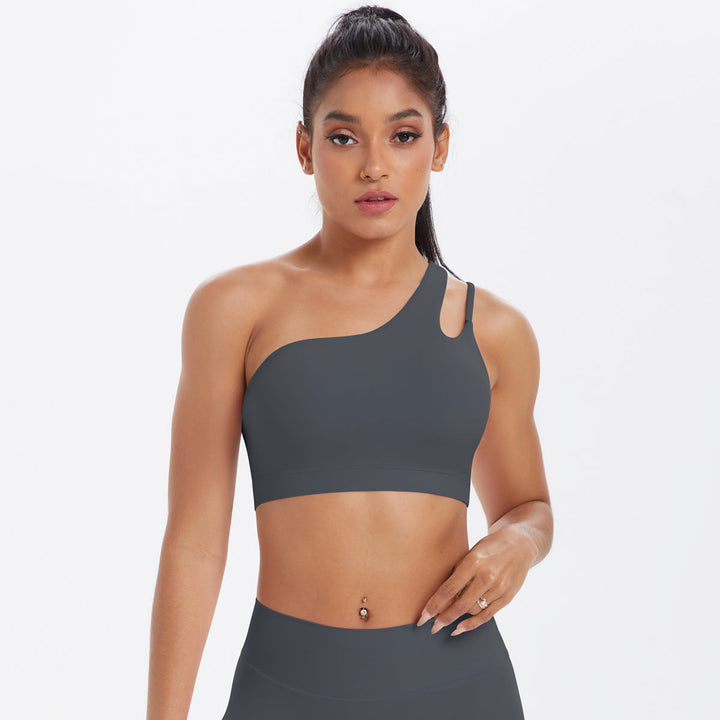 One-Shoulder Back-Cut Sports Bra