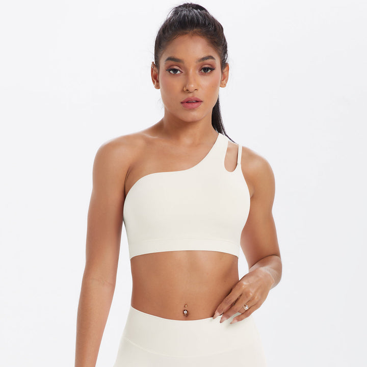 One-Shoulder Back-Cut Sports Bra