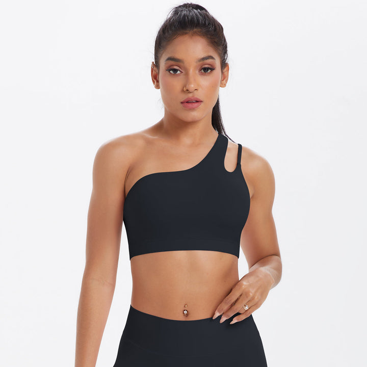 One-Shoulder Back-Cut Sports Bra
