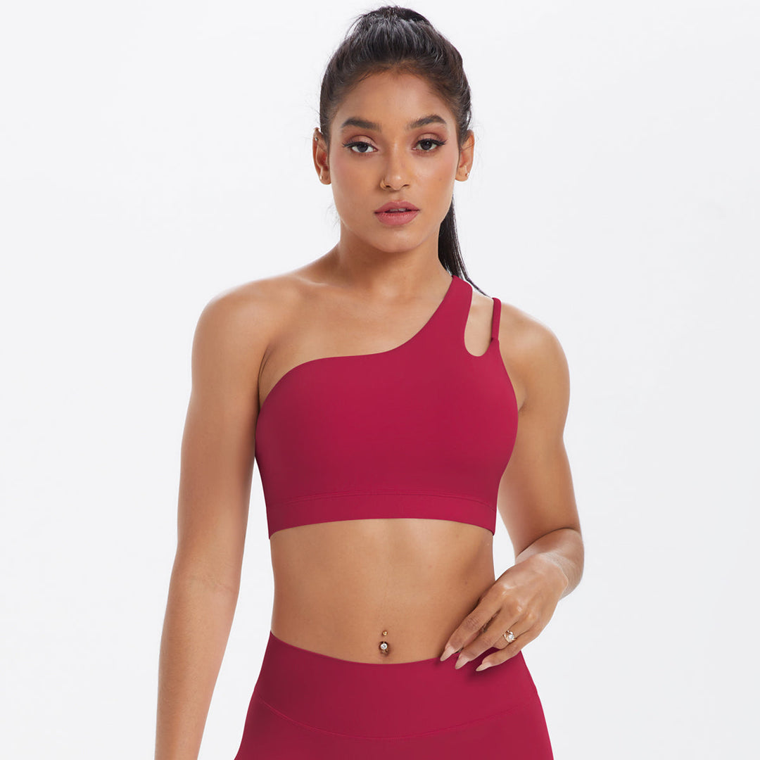 One-Shoulder Back-Cut Sports Bra