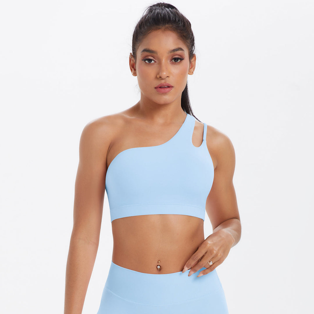 One-Shoulder Back-Cut Sports Bra