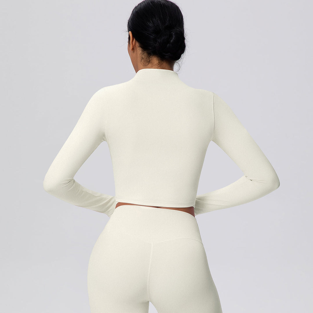 Cropped Zip-Up Long Sleeve Jacket