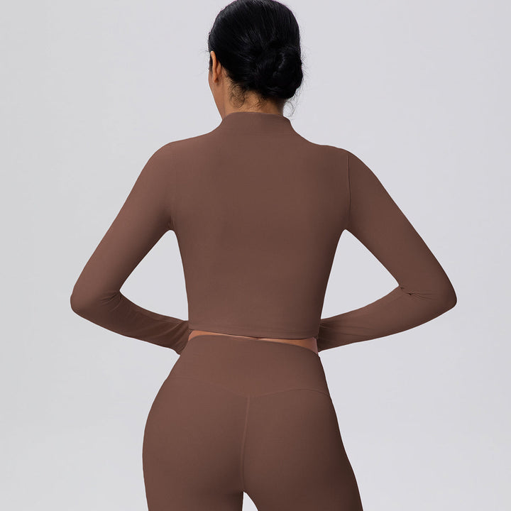 Cropped Zip-Up Long Sleeve Jacket