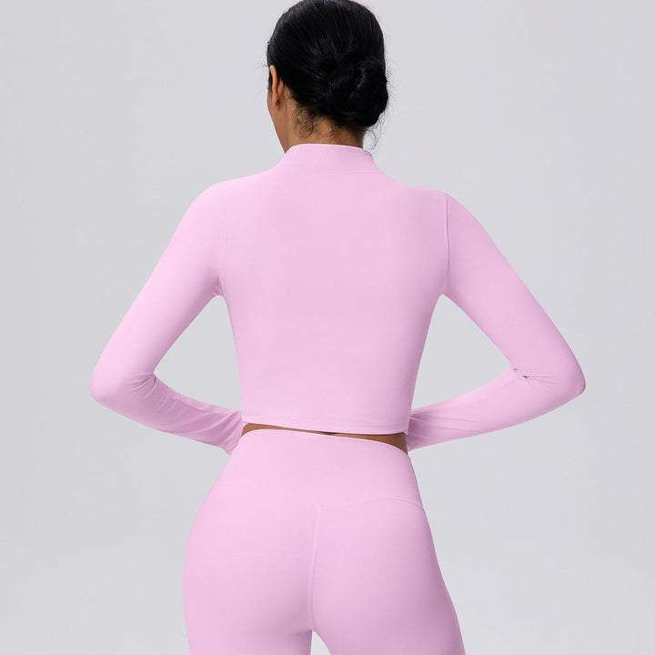 Cropped Zip-Up Long Sleeve Jacket