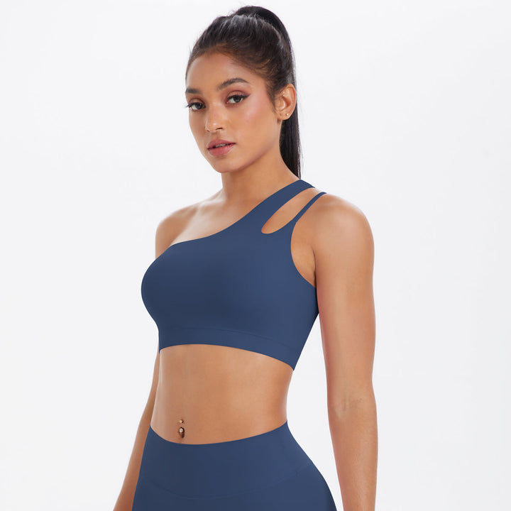 One-Shoulder Back-Cut Sports Bra