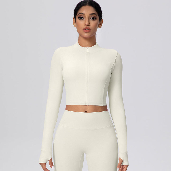 Cropped Zip-Up Long Sleeve Jacket