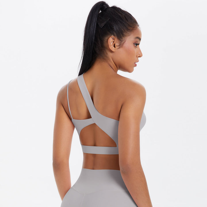 One-Shoulder Back-Cut Sports Bra