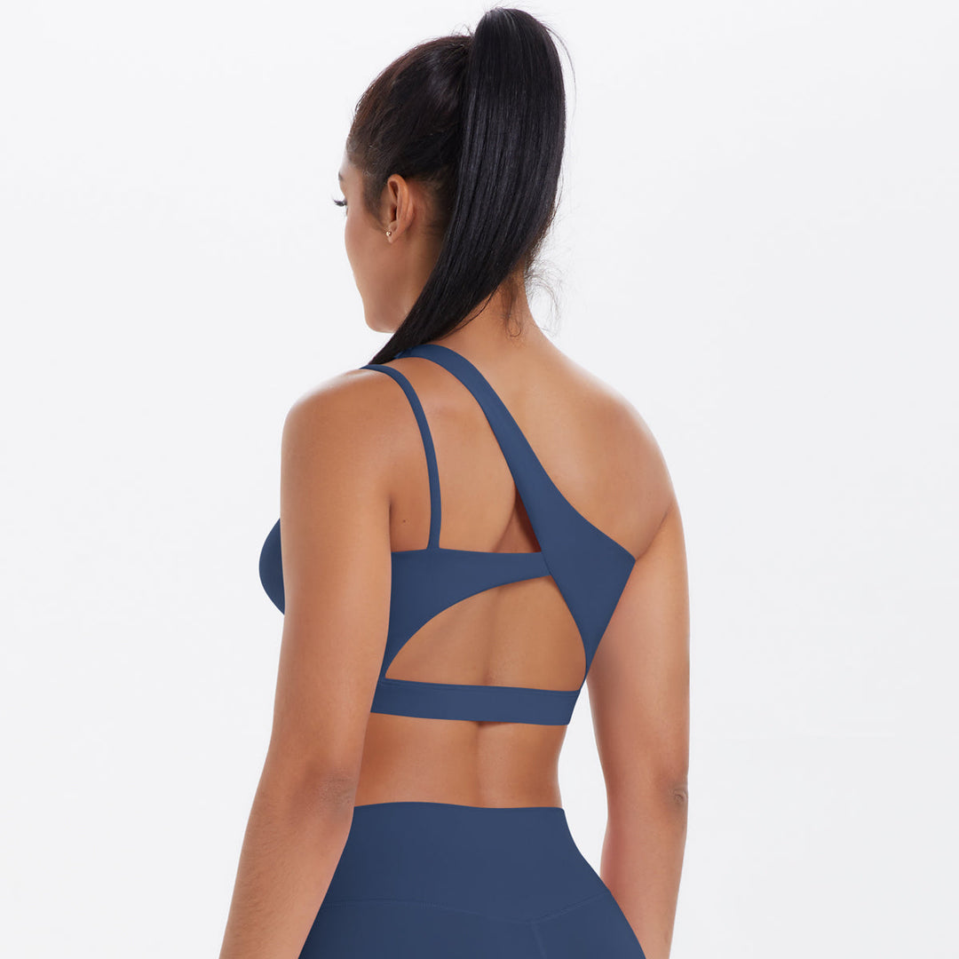 One-Shoulder Back-Cut Sports Bra