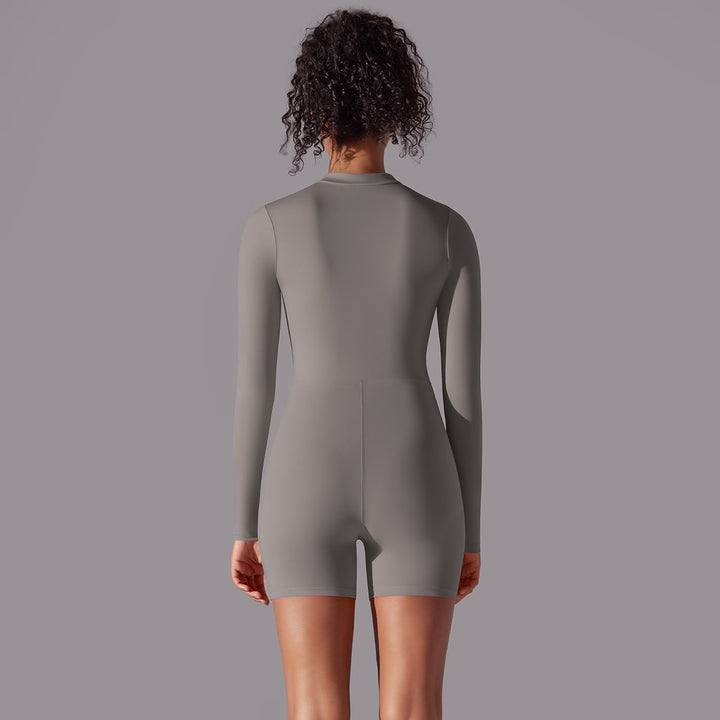 Long-Sleeve Half-Zip Active Romper