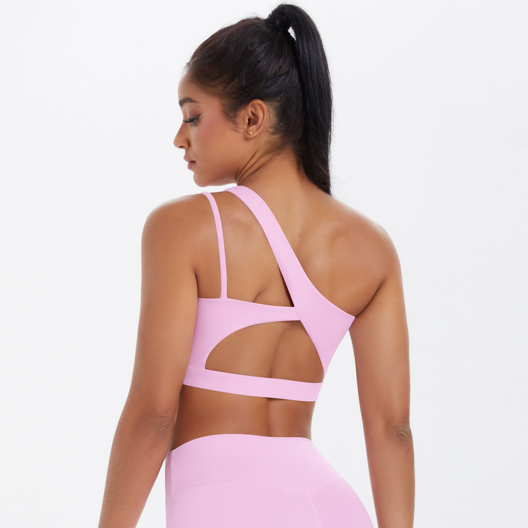 One-Shoulder Back-Cut Sports Bra