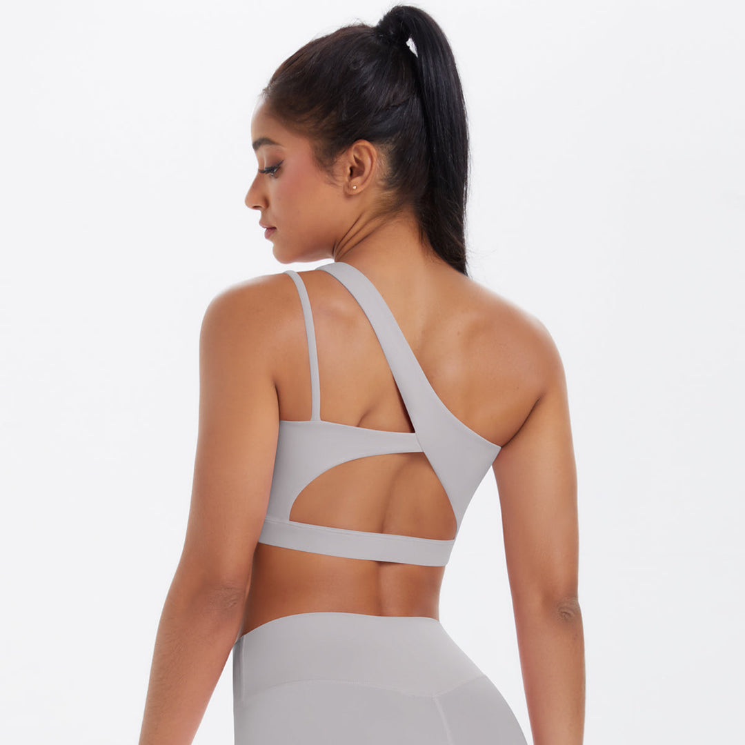 One-Shoulder Back-Cut Sports Bra