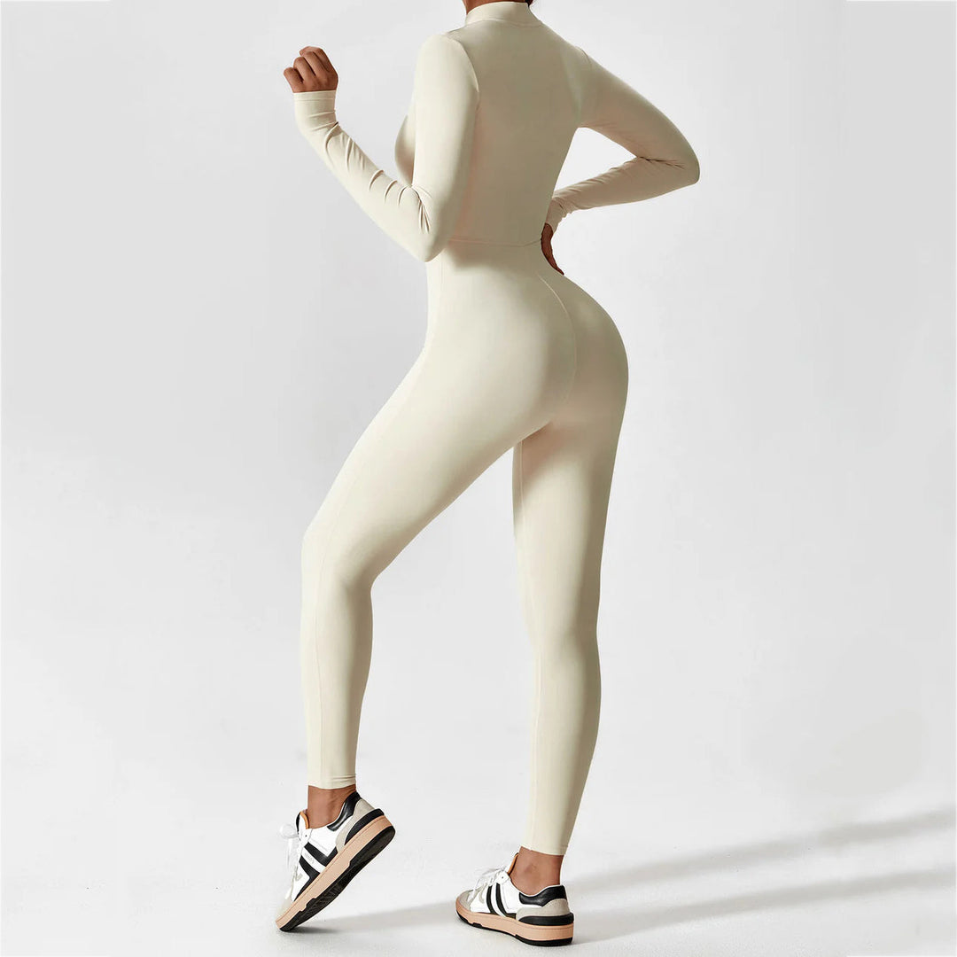 Long Sleeve Zipper Jumpsuit
