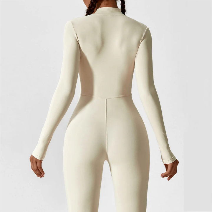 Long Sleeve Zipper Jumpsuit