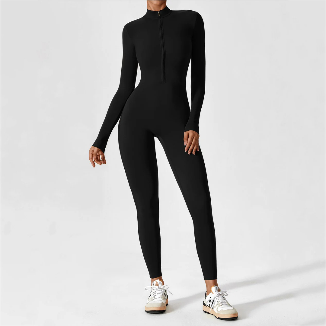Long Sleeve Zipper Jumpsuit