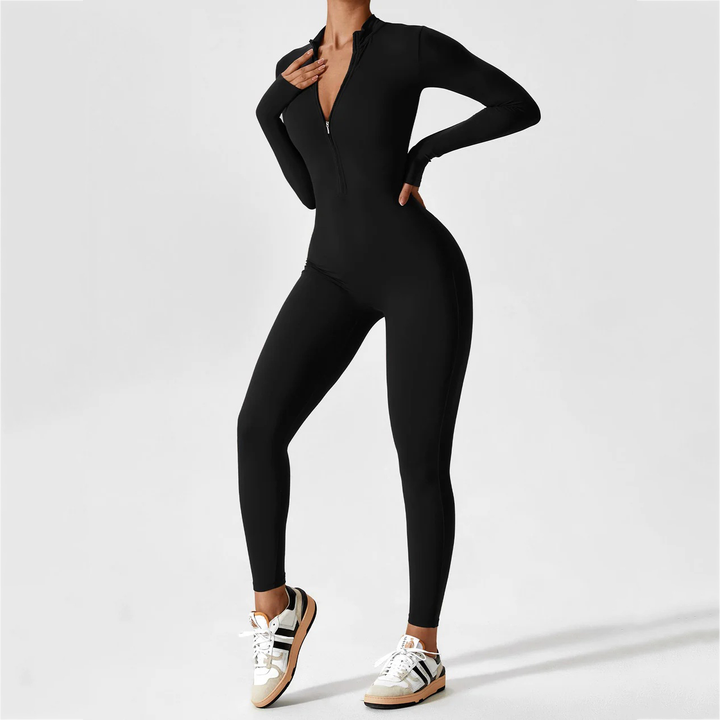 Long Sleeve Zipper Jumpsuit
