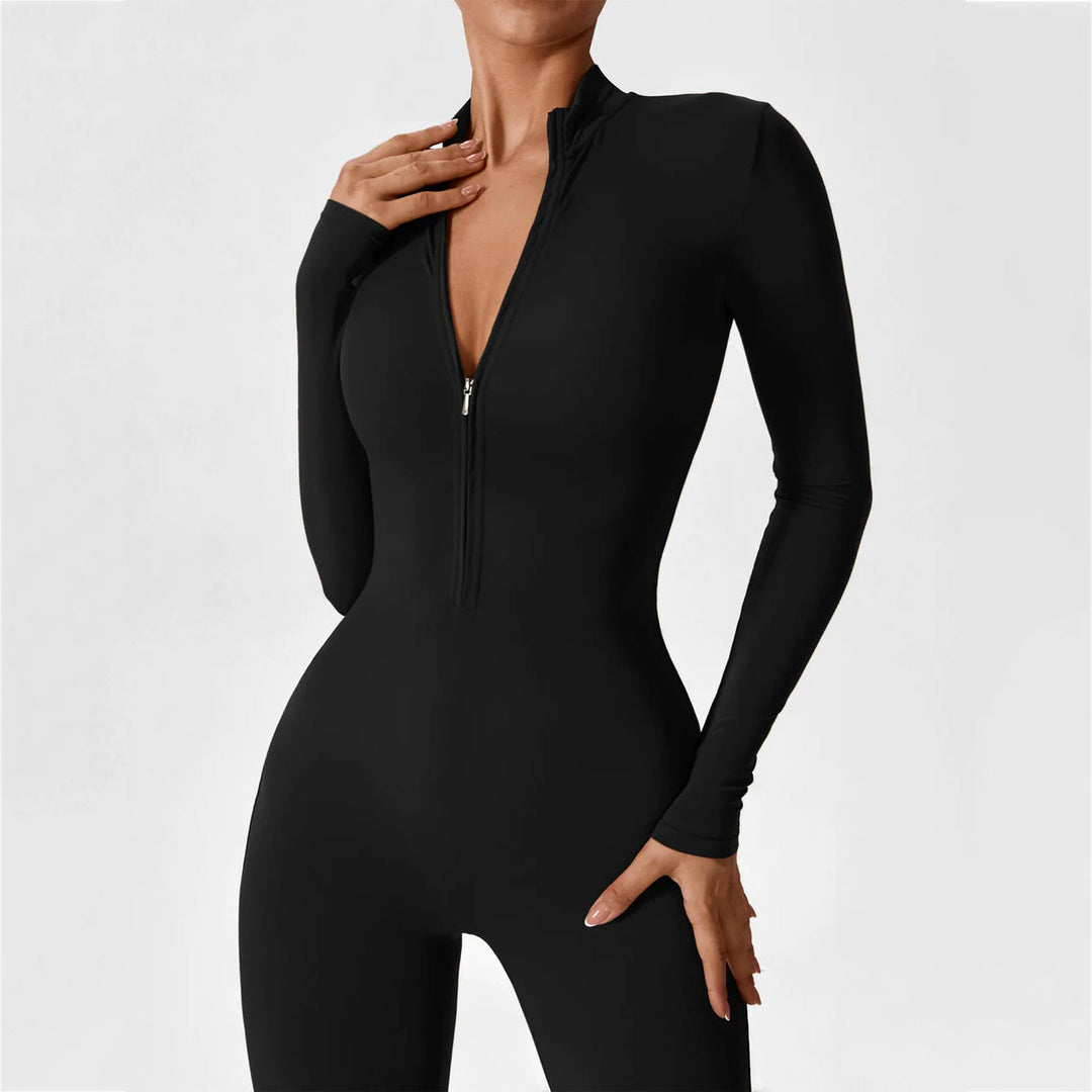 Long Sleeve Zipper Jumpsuit