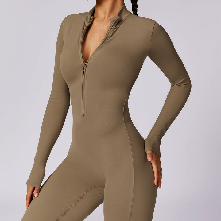 Long Sleeve Zipper Jumpsuit