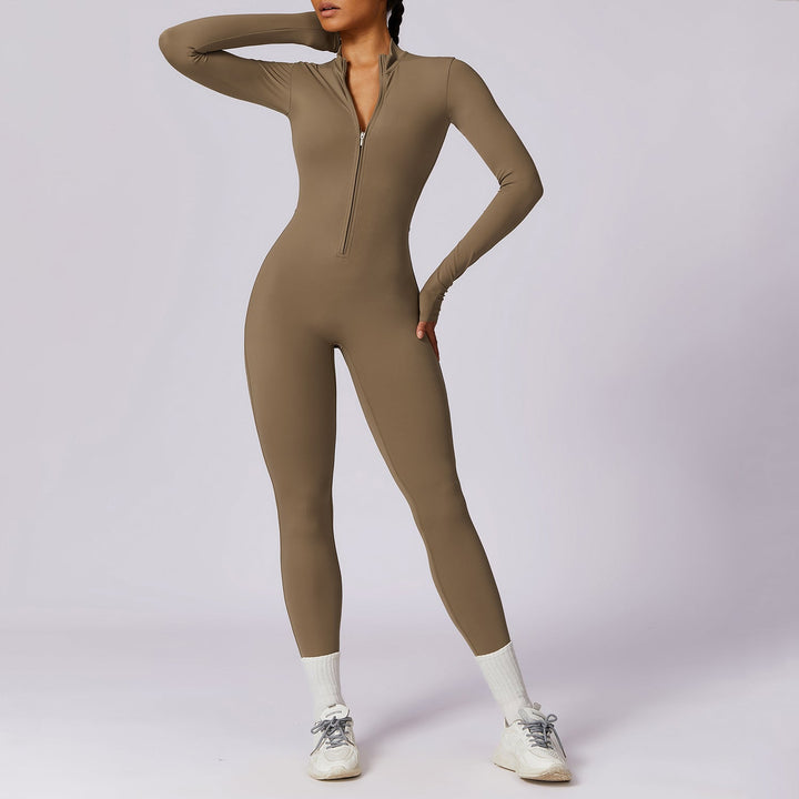 Long Sleeve Zipper Jumpsuit