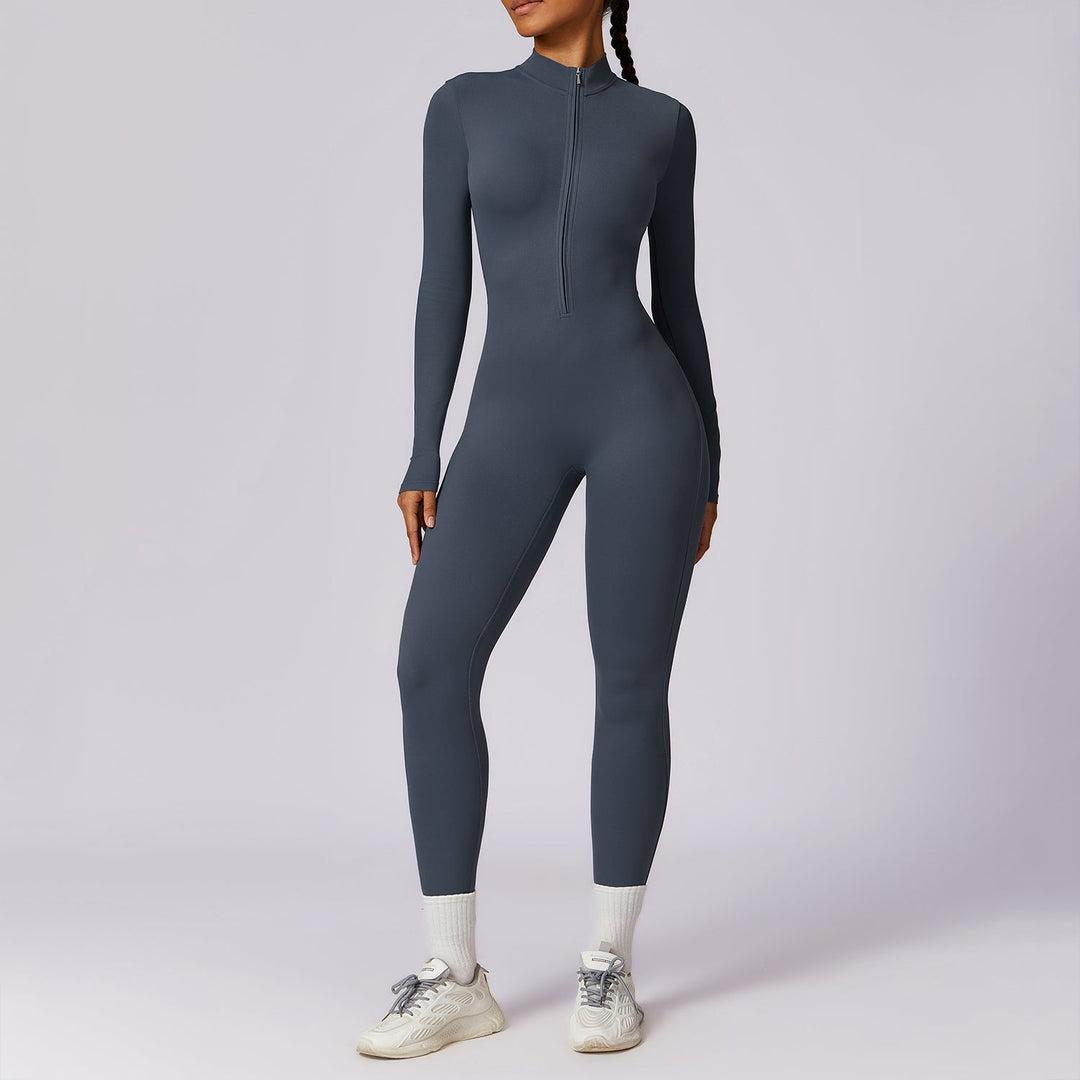 Long Sleeve Zipper Jumpsuit