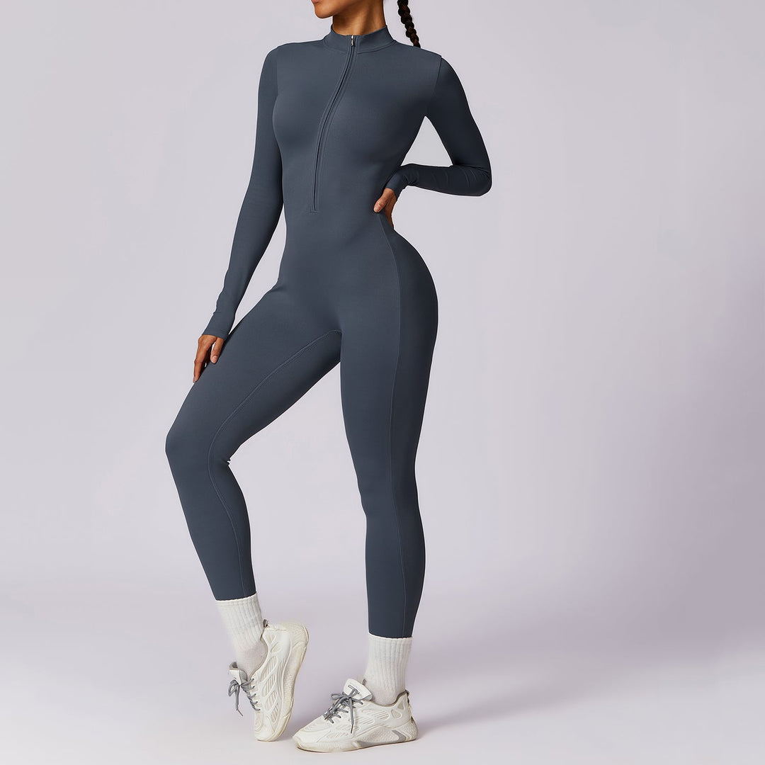 Long Sleeve Zipper Jumpsuit