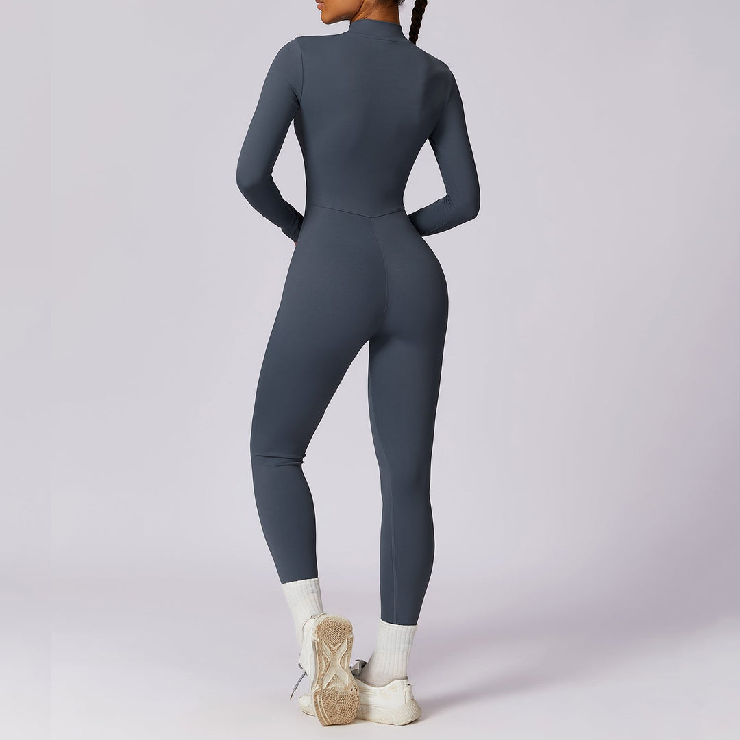 Long Sleeve Zipper Jumpsuit