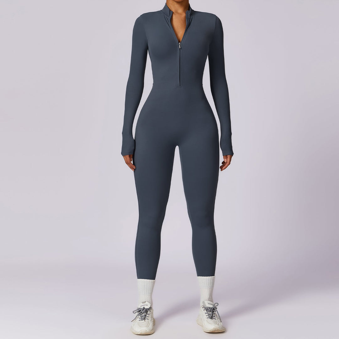 Long Sleeve Zipper Jumpsuit
