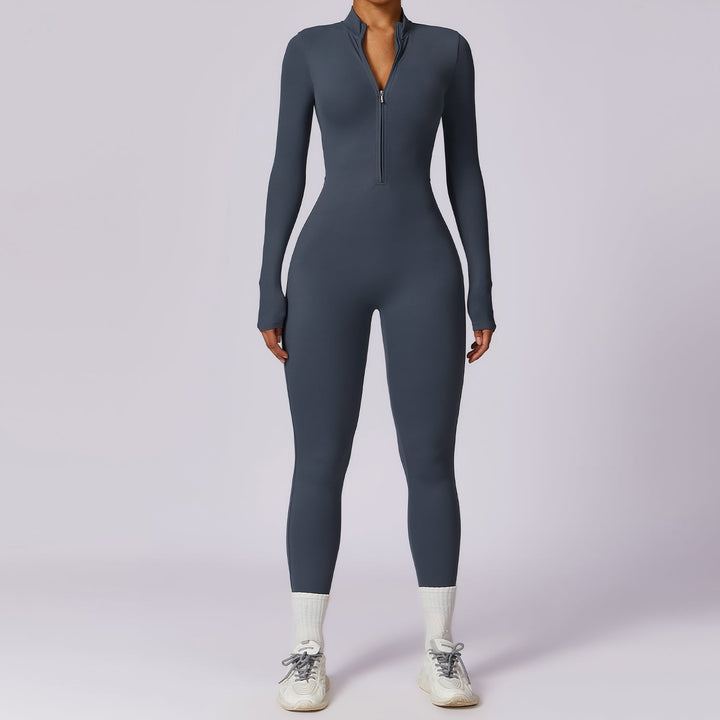 Long Sleeve Zipper Jumpsuit
