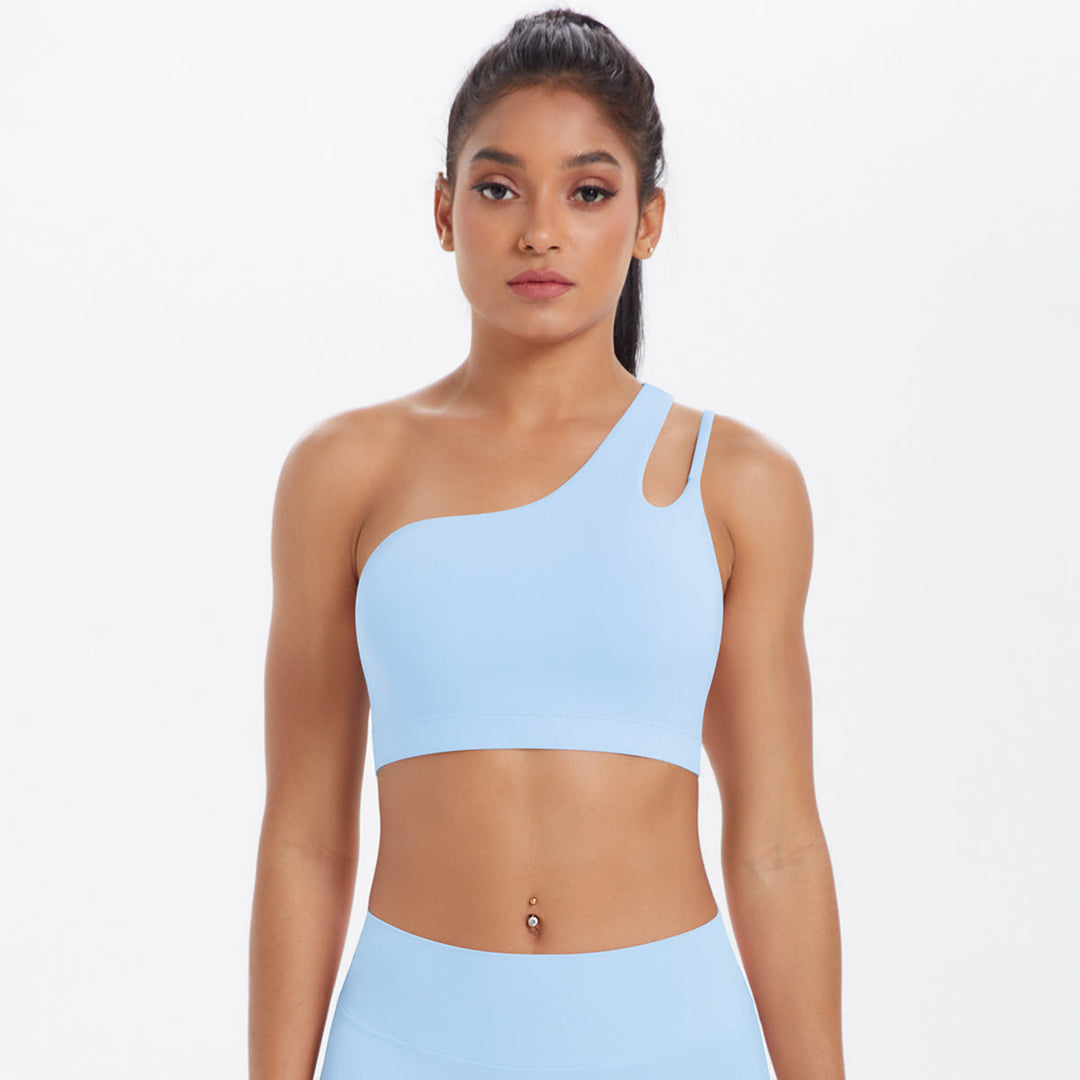 One-Shoulder Back-Cut Sports Bra