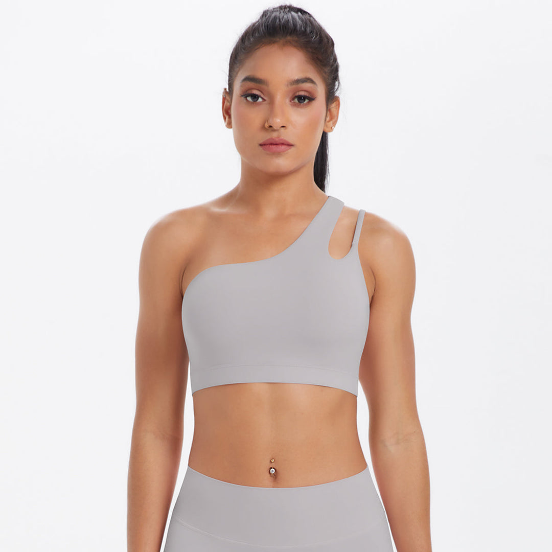 One-Shoulder Back-Cut Sports Bra