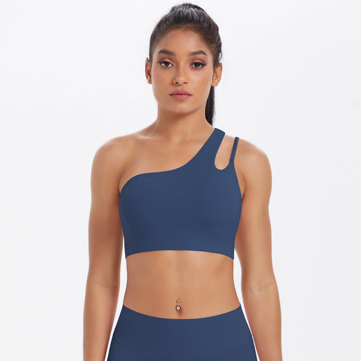 One-Shoulder Back-Cut Sports Bra