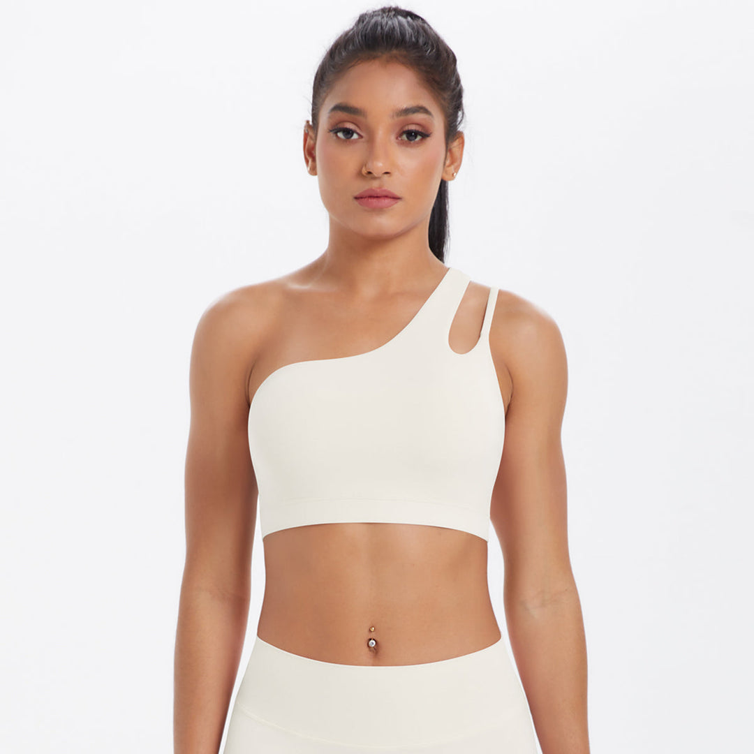 One-Shoulder Back-Cut Sports Bra