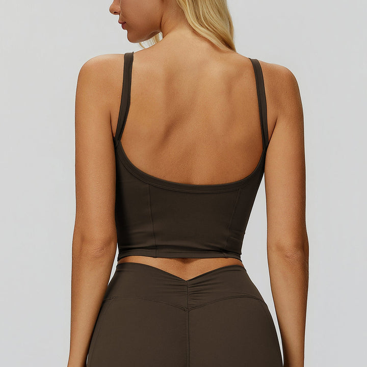 Strappy Built-In Bra Sports Tank