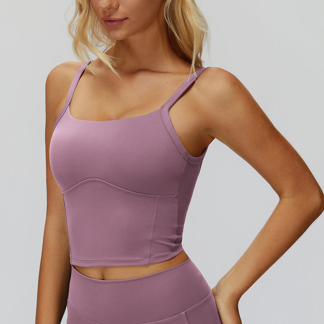 Strappy Built-In Bra Sports Tank