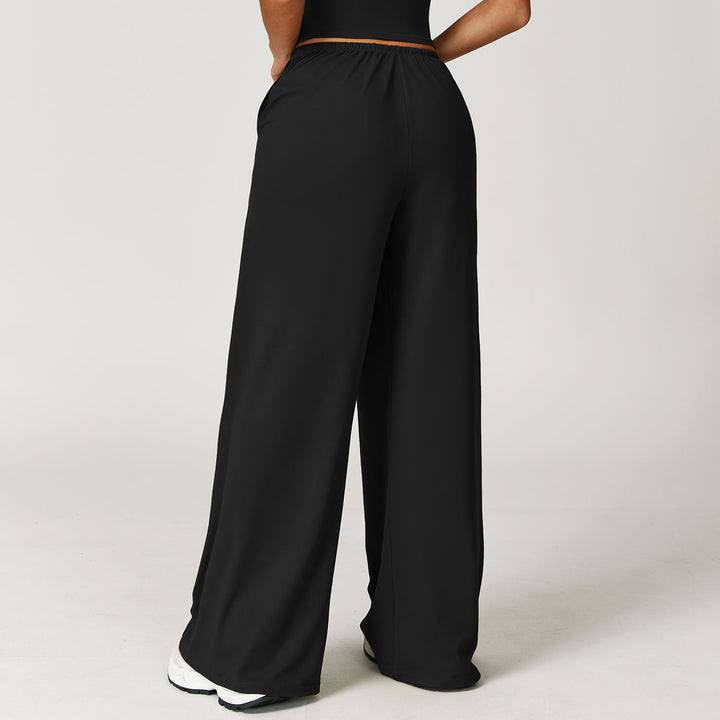 Elastic Waist Drawstring Wide-Leg Pants