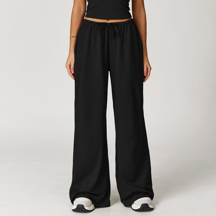 Elastic Waist Drawstring Wide-Leg Pants