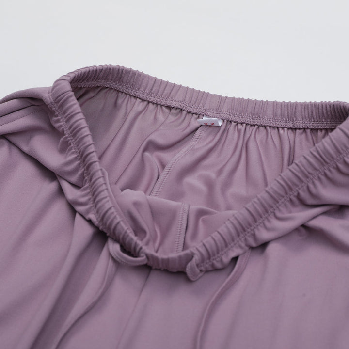 Elastic Waist Drawstring Wide-Leg Pants