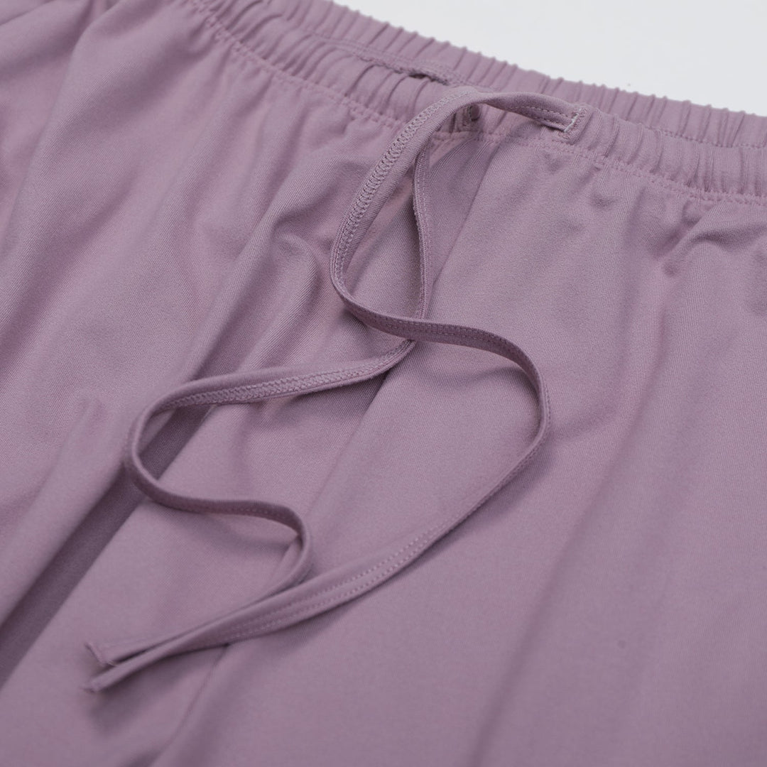 Elastic Waist Drawstring Wide-Leg Pants