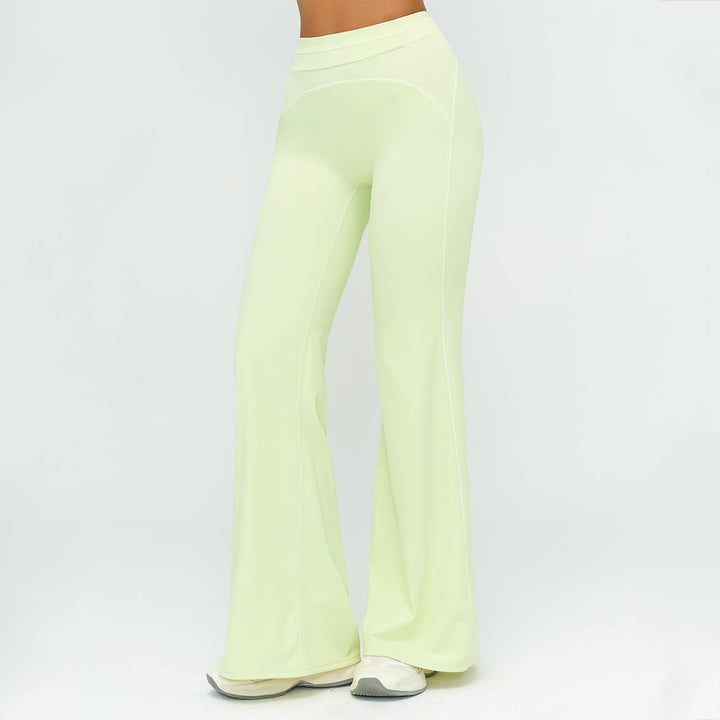 Contrast-Stitch Straight Leg Pants