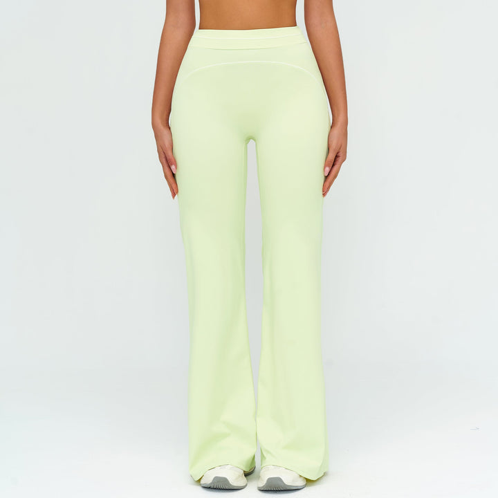 Contrast-Stitch Straight Leg Pants