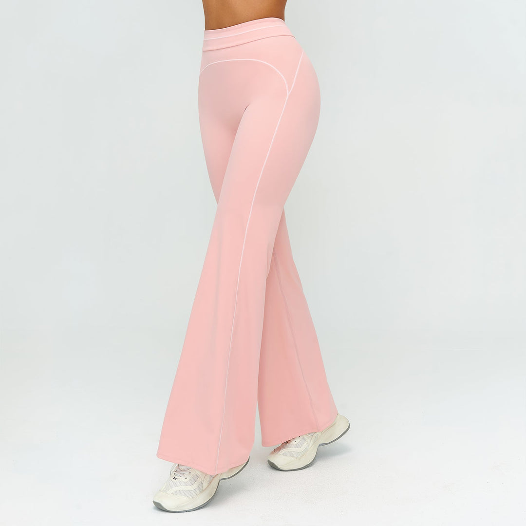 Contrast-Stitch Straight Leg Pants