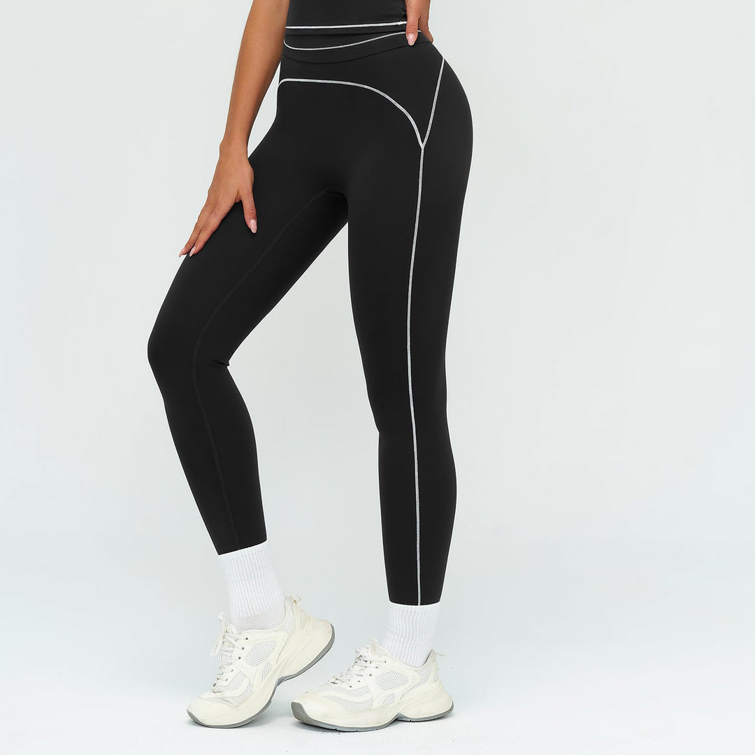 Contrast-Stitch Sculpt Leggings